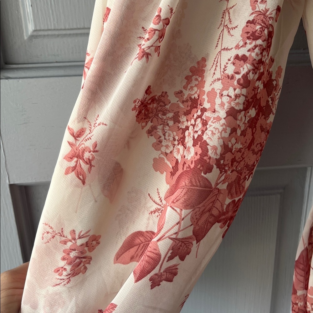 Windsor Sunday Girl Blush Floral Chiffon Skater Dress Fairy Coquette Womens Sz M - Picture 6 of 11
